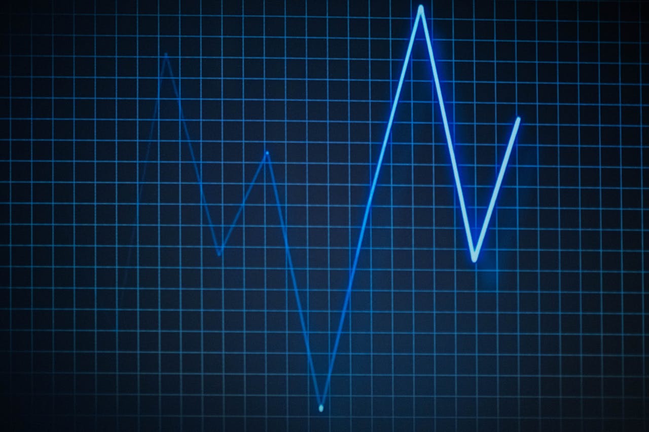 footer-cta ECG graph on a grid background symbolizing heartbeat and medical data.