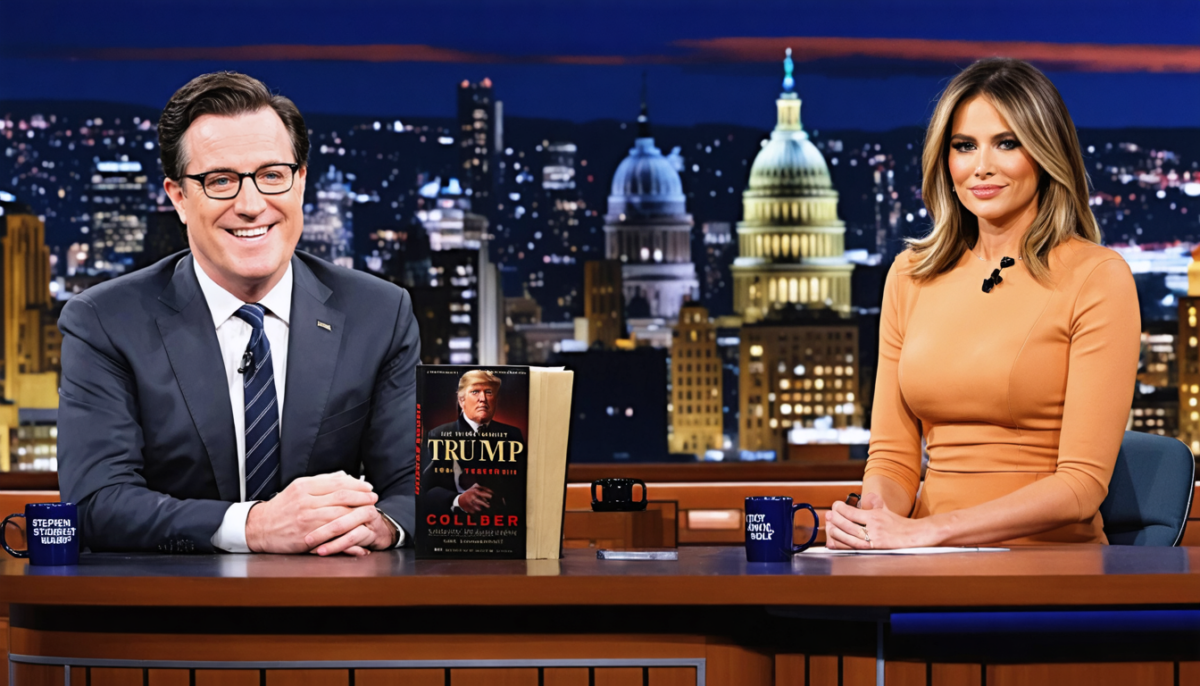 stephen colbert se moque de melania trump en soulignant que son livre pourrait connaitre un échec commercial avec « aucun exemplaire vendu ».